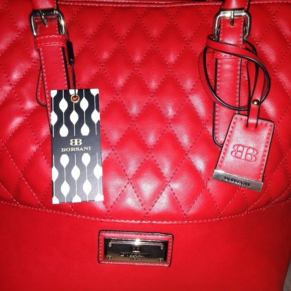 BORSANI FIRENZE BAG! Red Quilted!NWT! - Picture 7 of 7